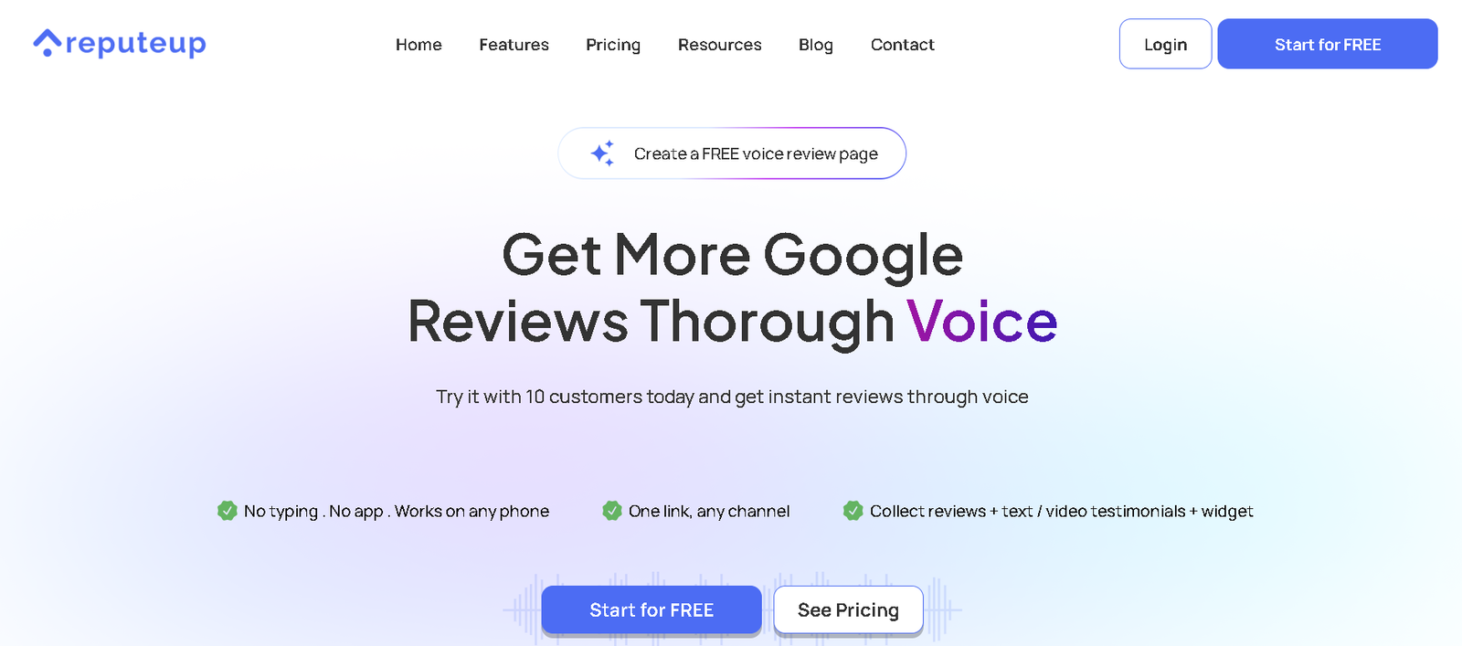 ReputeUp — SaaS Landing Page Design & Development